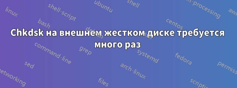 Chkdsk на внешнем жестком диске требуется много раз