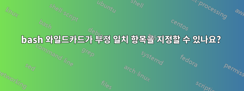 bash 와일드카드가 부정 일치 항목을 지정할 수 있나요?