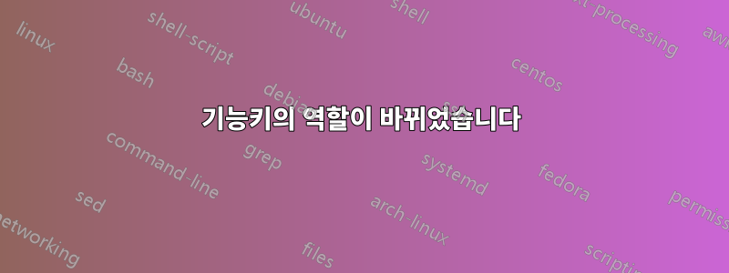기능키의 역할이 바뀌었습니다