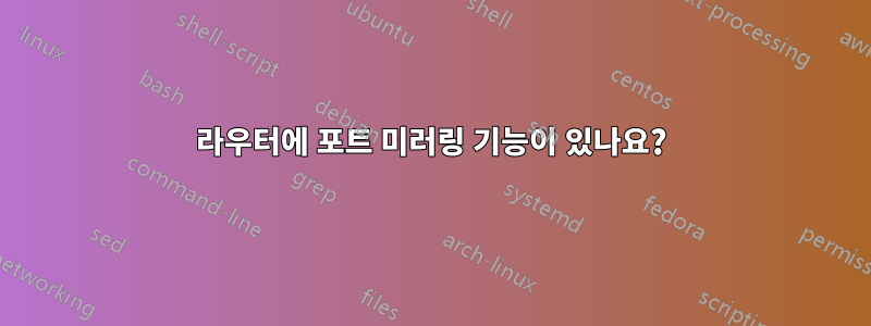 라우터에 포트 미러링 기능이 있나요?