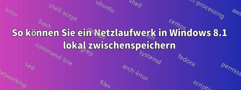 So können Sie ein Netzlaufwerk in Windows 8.1 lokal zwischenspeichern
