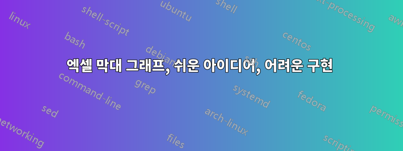 엑셀 막대 그래프, 쉬운 아이디어, 어려운 구현