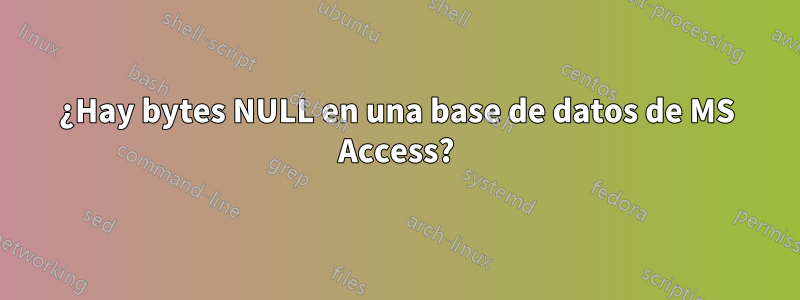 ¿Hay bytes NULL en una base de datos de MS Access?