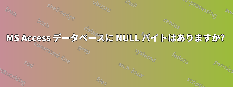 MS Access データベースに NULL バイトはありますか?