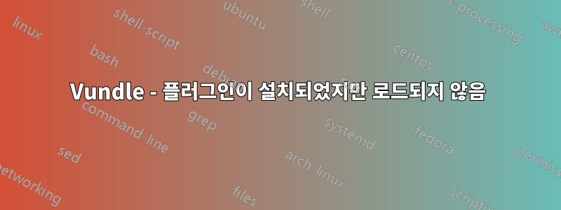 Vundle - 플러그인이 설치되었지만 로드되지 않음