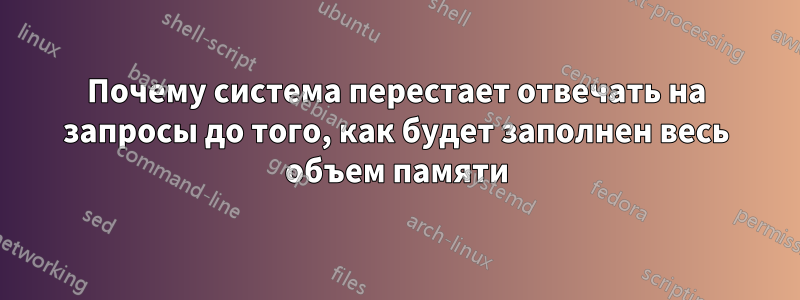Почему система перестает отвечать на запросы до того, как будет заполнен весь объем памяти
