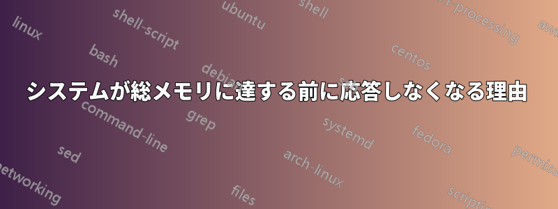 システムが総メモリに達する前に応答しなくなる理由