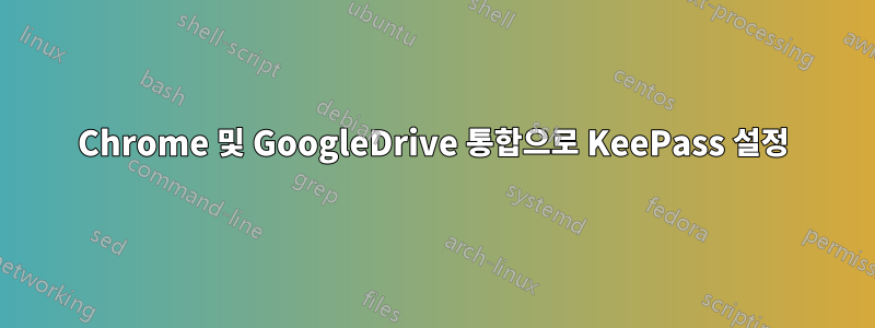 Chrome 및 GoogleDrive 통합으로 KeePass 설정