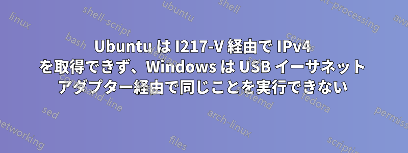 Ubuntu は I217-V 経由で IPv4 を取得できず、Windows は USB イーサネット アダプター経由で同じことを実行できない