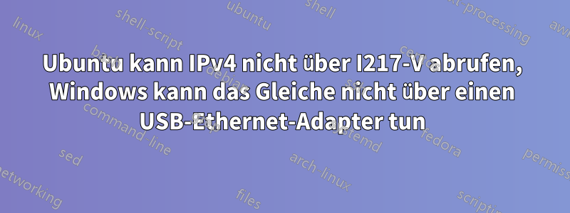 Ubuntu kann IPv4 nicht über I217-V abrufen, Windows kann das Gleiche nicht über einen USB-Ethernet-Adapter tun