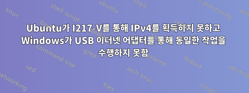 Ubuntu가 I217-V를 통해 IPv4를 획득하지 못하고 Windows가 USB 이더넷 어댑터를 통해 동일한 작업을 수행하지 못함