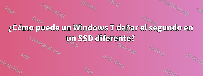 ¿Cómo puede un Windows 7 dañar el segundo en un SSD diferente?