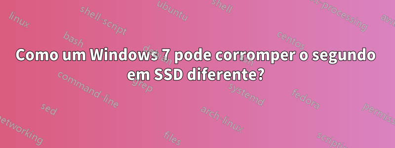 Como um Windows 7 pode corromper o segundo em SSD diferente?