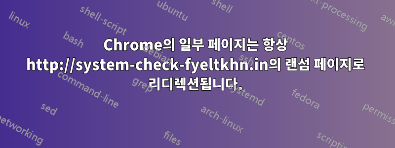 Chrome의 일부 페이지는 항상 http://system-check-fyeltkhn.in의 랜섬 페이지로 리디렉션됩니다.