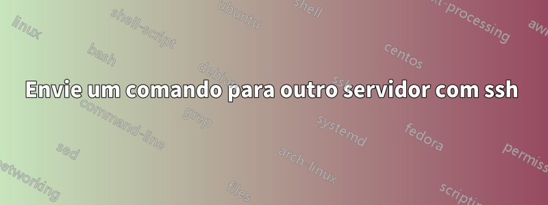 Envie um comando para outro servidor com ssh