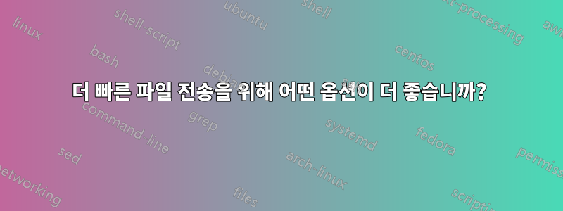 더 빠른 파일 전송을 위해 어떤 옵션이 더 좋습니까?