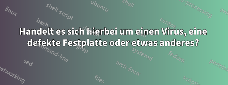 Handelt es sich hierbei um einen Virus, eine defekte Festplatte oder etwas anderes?