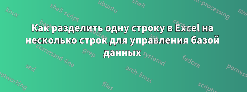 Как разделить одну строку в Excel на несколько строк для управления базой данных