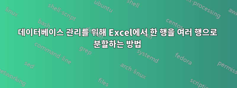 데이터베이스 관리를 위해 Excel에서 한 행을 여러 행으로 분할하는 방법