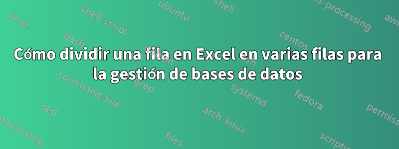 Cómo dividir una fila en Excel en varias filas para la gestión de bases de datos