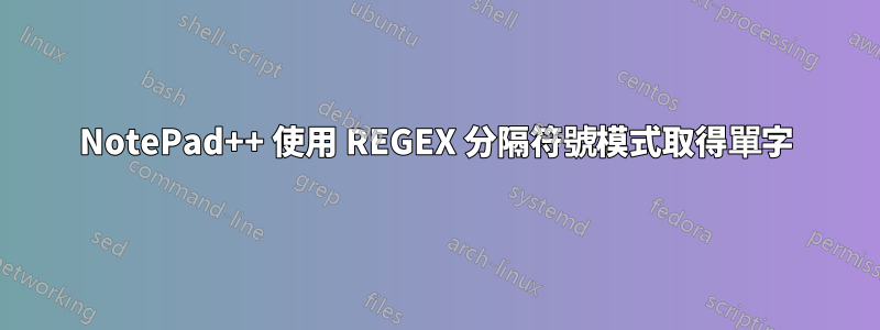 NotePad++ 使用 REGEX 分隔符號模式取得單字