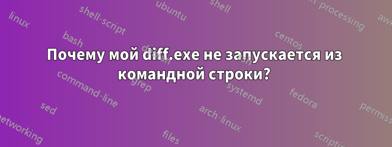 Почему мой diff.exe не запускается из командной строки?