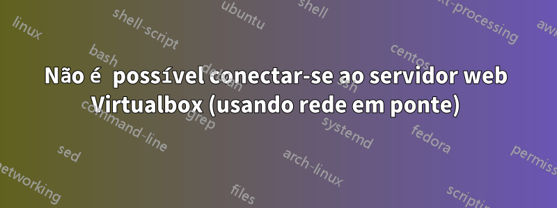 Não é possível conectar-se ao servidor web Virtualbox (usando rede em ponte)