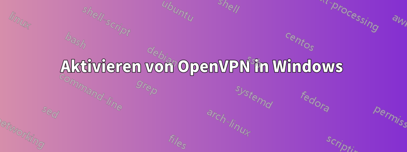 Aktivieren von OpenVPN in Windows