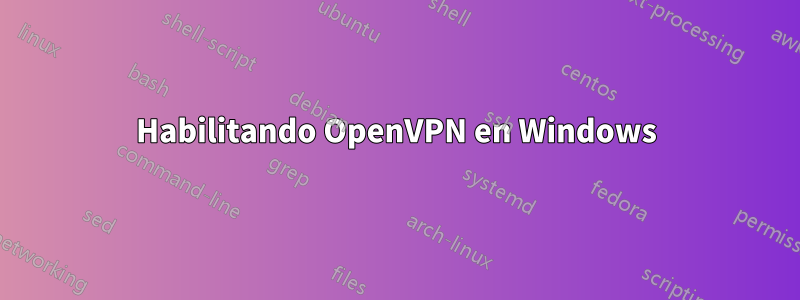 Habilitando OpenVPN en Windows