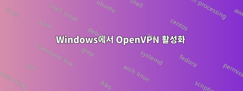 Windows에서 OpenVPN 활성화