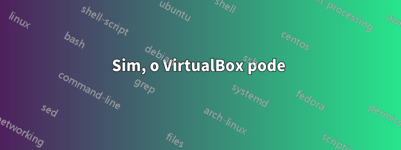 Sim, o VirtualBox pode