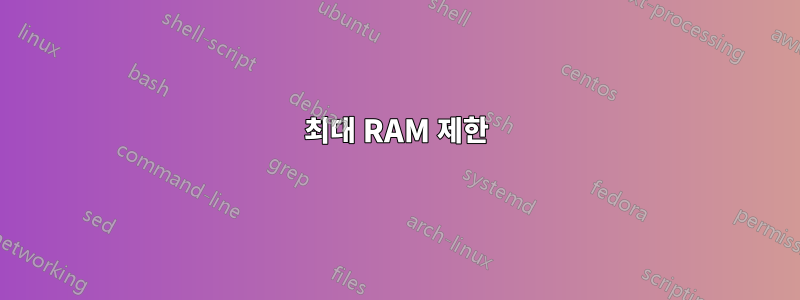 최대 RAM 제한