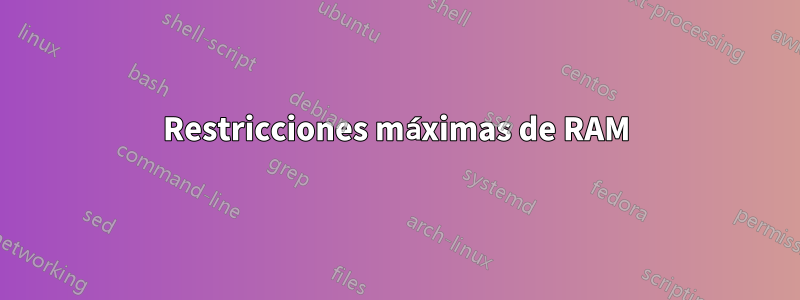 Restricciones máximas de RAM