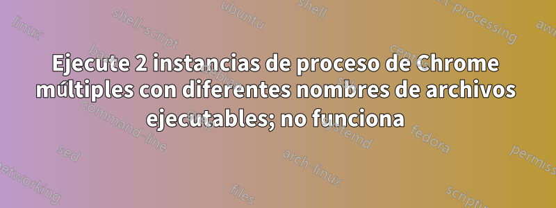 Ejecute 2 instancias de proceso de Chrome múltiples con diferentes nombres de archivos ejecutables; no funciona