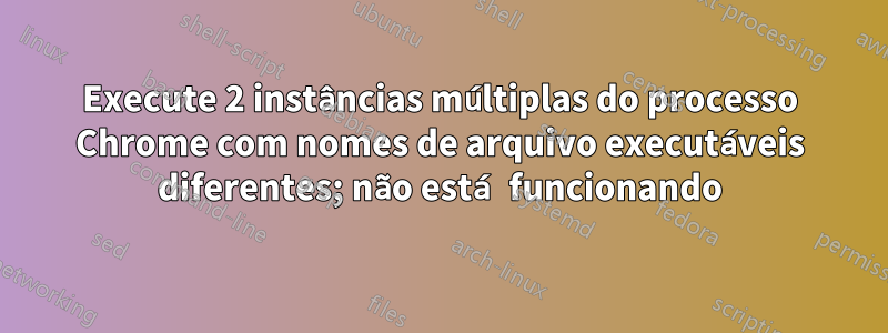 Execute 2 instâncias múltiplas do processo Chrome com nomes de arquivo executáveis ​​diferentes; não está funcionando