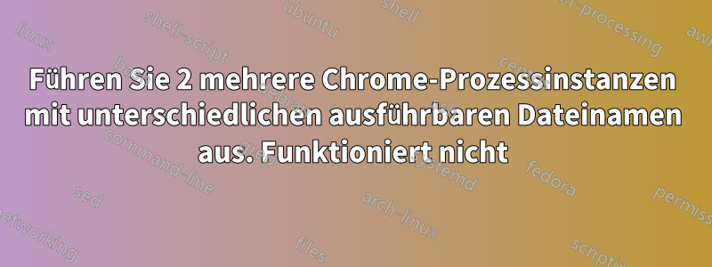 Führen Sie 2 mehrere Chrome-Prozessinstanzen mit unterschiedlichen ausführbaren Dateinamen aus. Funktioniert nicht