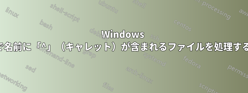 Windows で名前に「^」（キャレット）が含まれるファイルを処理する