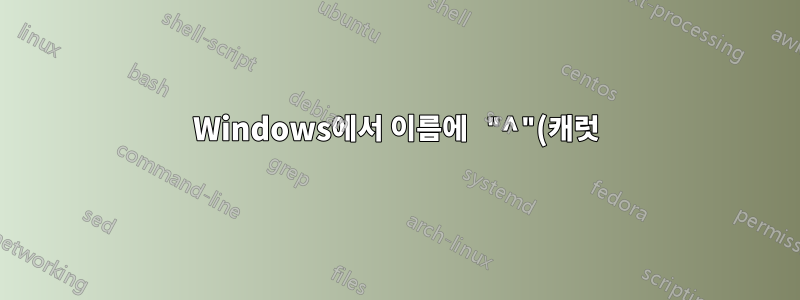 Windows에서 이름에 "^"(캐럿)이 포함된 파일 처리