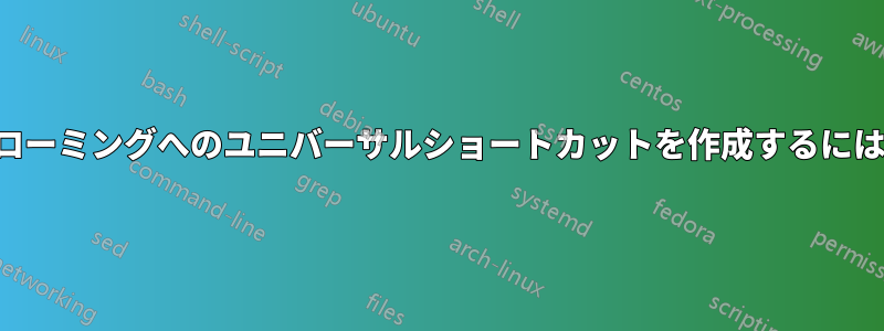 ローミングへのユニバーサルショートカットを作成するには