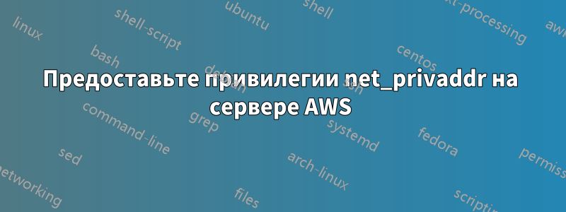 Предоставьте привилегии net_privaddr на сервере AWS