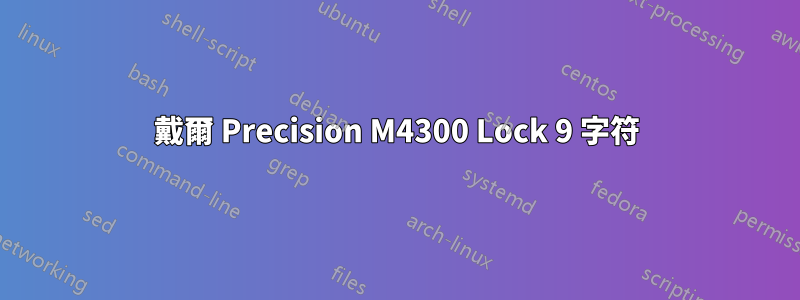 戴爾 Precision M4300 Lock 9 字符