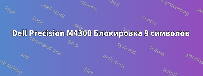 Dell Precision M4300 Блокировка 9 символов