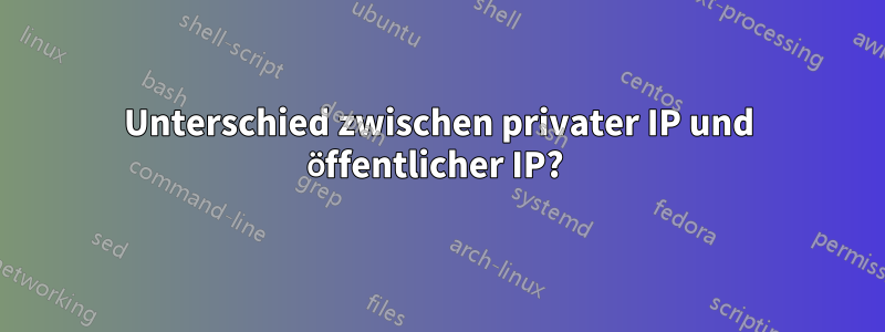 Unterschied zwischen privater IP und öffentlicher IP? 