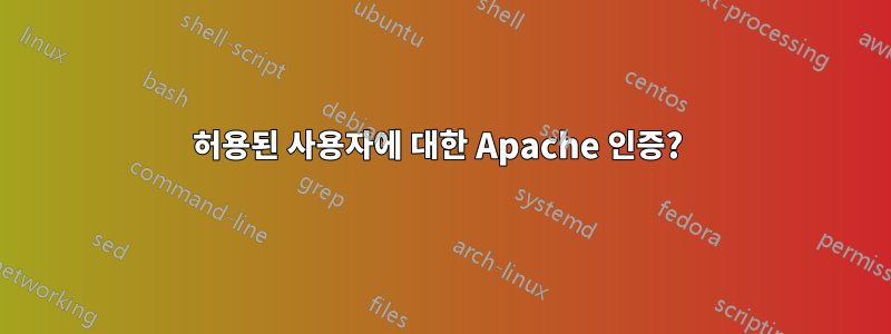 허용된 사용자에 대한 Apache 인증? 