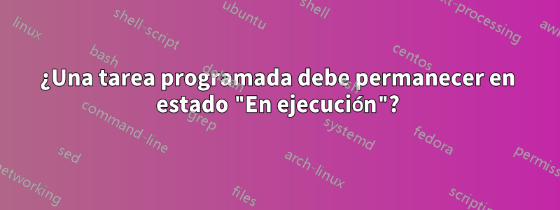 ¿Una tarea programada debe permanecer en estado "En ejecución"?