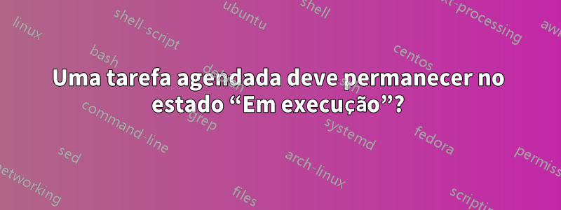 Uma tarefa agendada deve permanecer no estado “Em execução”?