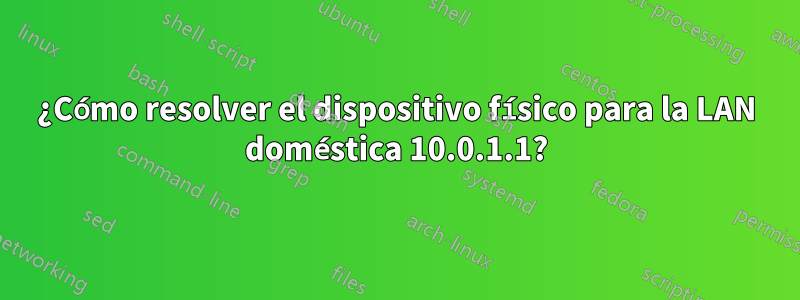 ¿Cómo resolver el dispositivo físico para la LAN doméstica 10.0.1.1?