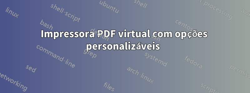 Impressora PDF virtual com opções personalizáveis ​​