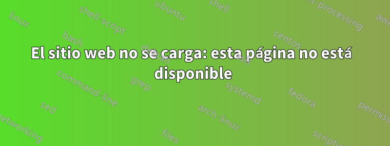 El sitio web no se carga: esta página no está disponible