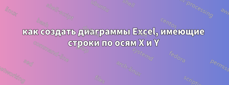 как создать диаграммы Excel, имеющие строки по осям X и Y